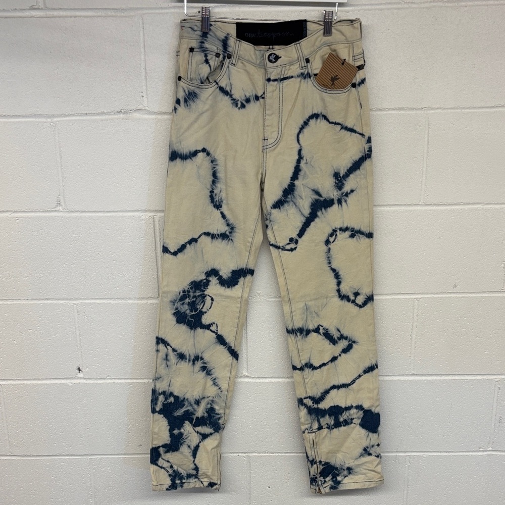 New one teaspoon acid washes jeans Sz 8 tie dye straight leg unique free people